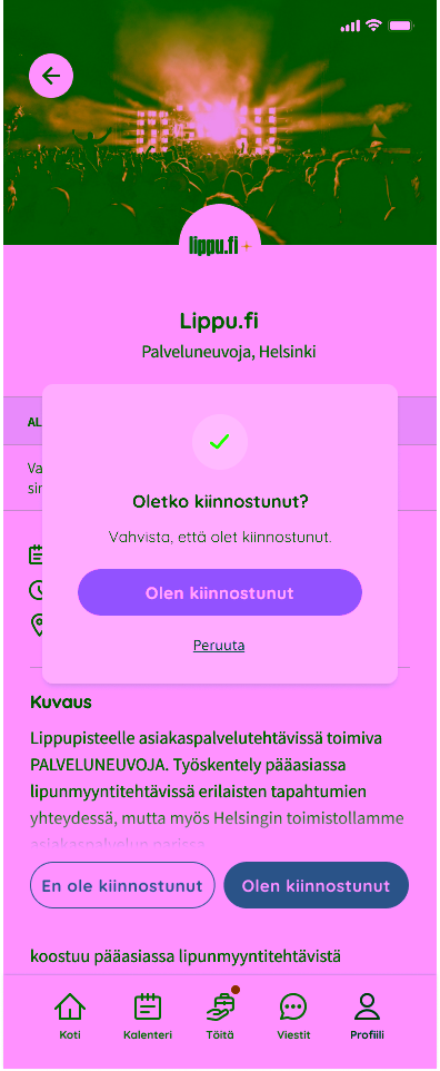 Välitön työn hyväksyminen