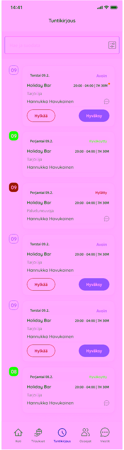 Tuntikirjaukset