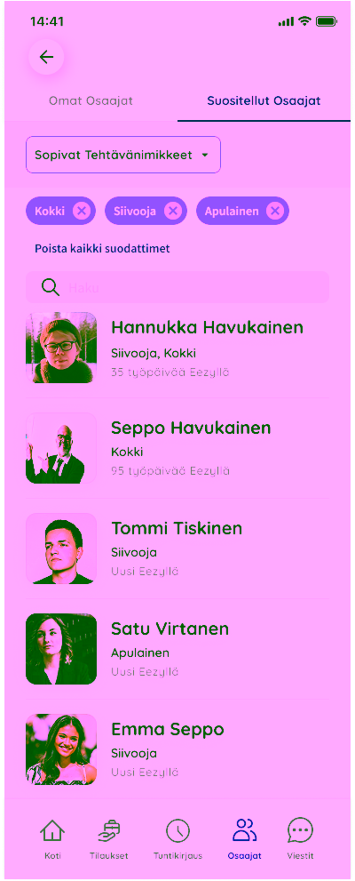 Suositellut osaajat